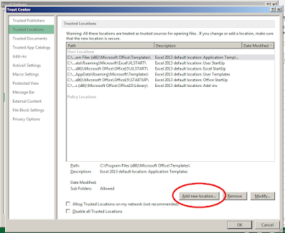 Excel Trust Center Settings Screenshot